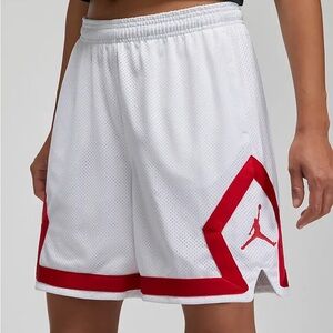 Nike Air Jordan Heritage Diamond Shorts White Red Women's Size 3X Loose Fit Logo